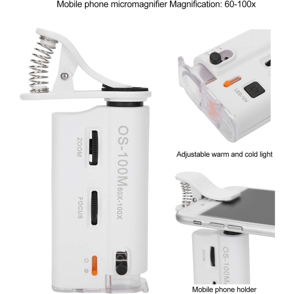 Smartphonemikroskop Justerbart FL digitalt mikroskop med ,ZQKLA