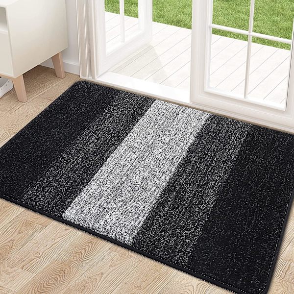 Indendørs Dørmatte (Sort), 20x32 Skridsikker Absorberende Snavsopsamler, ZQKLA