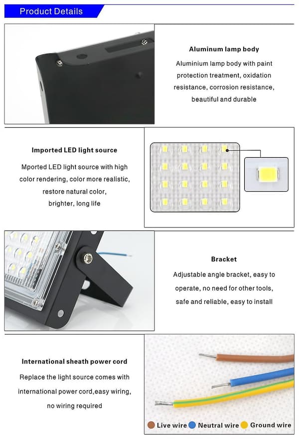 50w IP65 Vanntett Utendørs LED Flomlys (Rød)