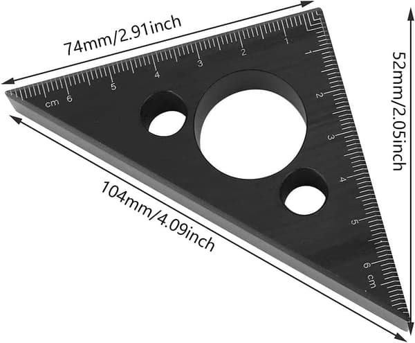 Snickare Triangulär Linjal, Aluminiumlegering Vinkel Linjal, Trä, ZQKLA
