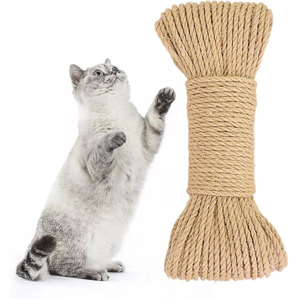 Sisal Reb 6mm Diameter Tyk og Robust Jute Snor 50 Meter, ZQKLA