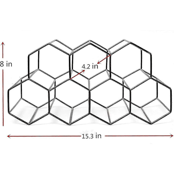 Svart Metall Vinställ Fristående, Bordsvinställ, Bänkvinställ - Geometrisk Design För Vin
