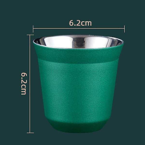 80ml Dobbeltvægget Espresso Kop i Rustfrit Stål Isolering Til Pixie Kaffekop Kapselformet Kaffe