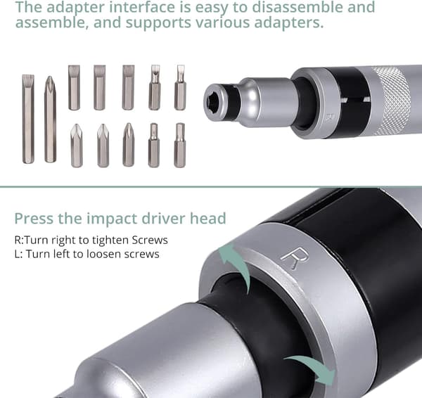 13-delt Impact Driver Bit Sæt med 1/2\" Impact Driver Bits til Hex Cr, ZQKLA