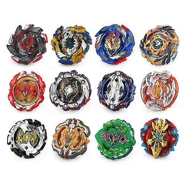 12x Beyblade Burst -hyrrää pyörivät topit setti, jossa on kahvalla varustettu laukaisin + vaahtomuovinen säilytyskotelo