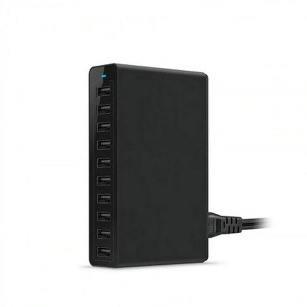Vegglader, 50W 10A Multi-Port USB 10-Ports Lader, Intell, ZQKLA