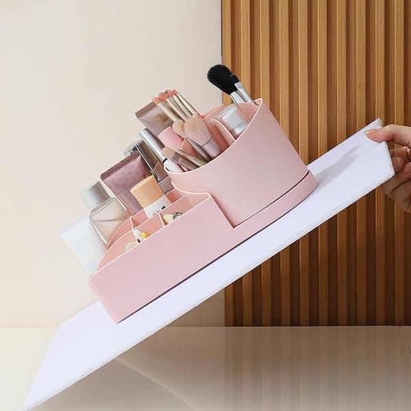Skrivebords oppbevaringsboks multifunksjonell skrivebords oppbevaringsboks med flere rom rosa