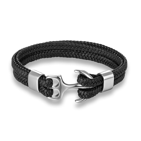 Mænds Vintage Anker Læderarmbånd Multilayer Armbånd Cu,ZQKLA
