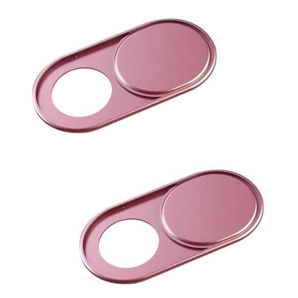 2 st Rosa Webbkamera Skydd, 0,6 mm Ultratunt Metall, Kameraskydd för