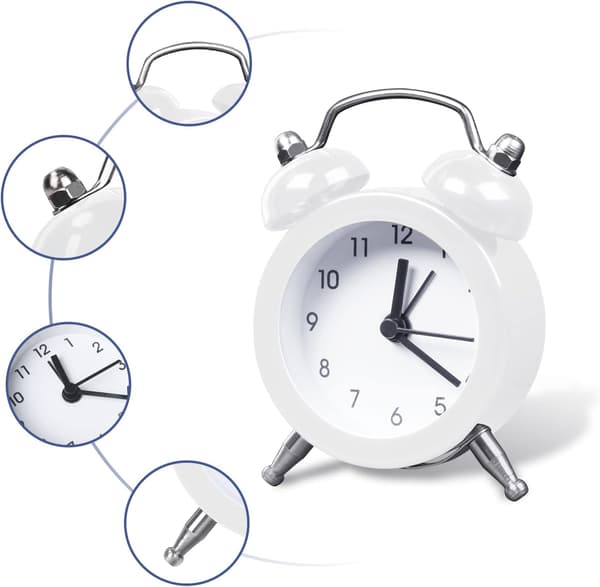 Väckarklocka i vintagestil, Mini Retro Alarm Högljudd Batteridriven