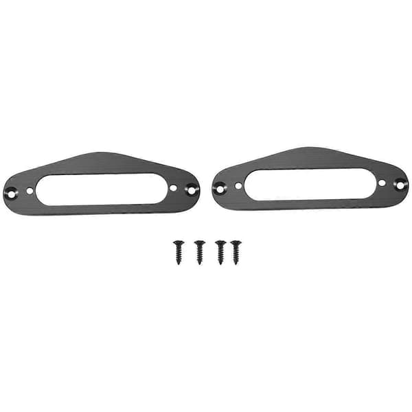 2 stk. Guitar Pickup Ramme Monteringsring Single Coil Metal (Sort)