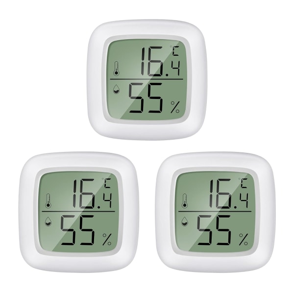 Hemtermometer 3 delar Mini LCD Bärbar inomhushygrometer The