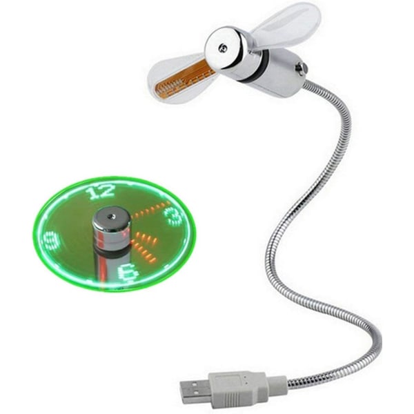 USB Clock Fan, Mobil USB-drevet håndholdt blæser, Mini USB Goos, ZQKLA