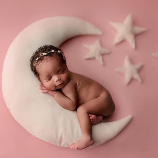 Nyfödd fotografi rekvisita, pojke flicka Crescent Moon poserande kudde en