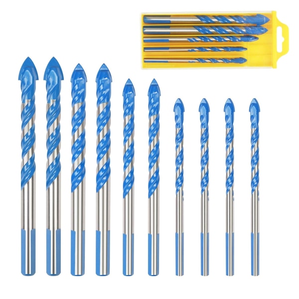 Glass Tile Drill Bits, 10 Pcs Multi-Material Drill Bit Trian,ZQKLA