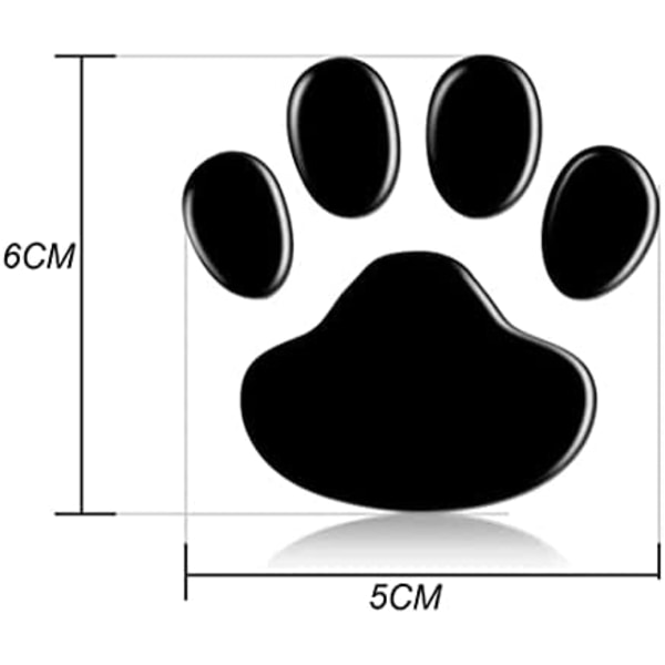 4 kpl musta 3D kromi koiran tassun jalanjälki auton tarratunnus S,ZQKLA