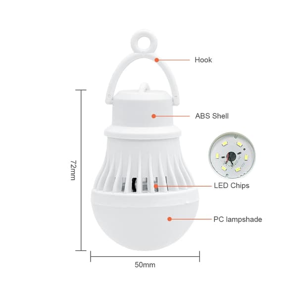 5-pack 3W USB-driven LED-lampa 300lm 6500K Portabel Lan, ZQKLA