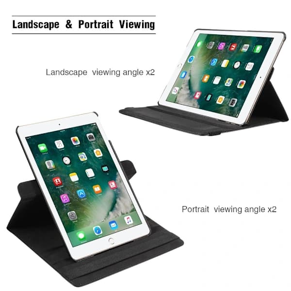 360-deksel iPad 9.7 6. generasjon (2018) Svart,su