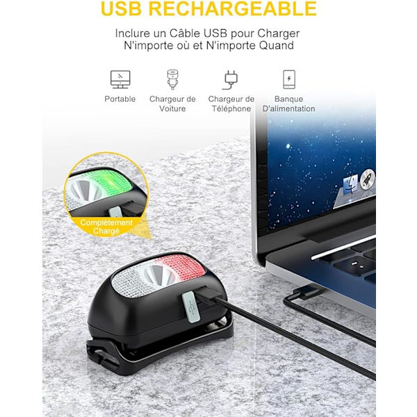 USB-uppladdningsbar stark sensor pannlampa utomhus LED w, ZQKLA