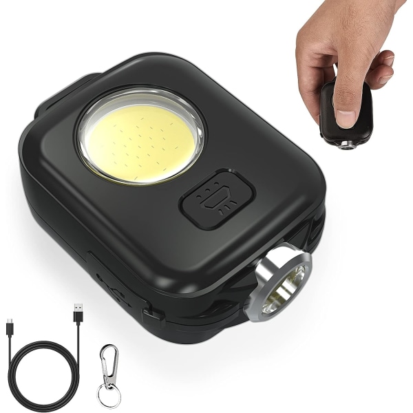 Genopladelig Mini LED Nøglering Lommelygte, 600 LM Lille Nøglering, ZQKLA