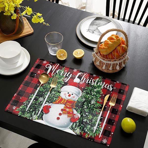 Snemand Julebordspladser til Spisebord - 12×18 Tommer Hav, ZQKLA