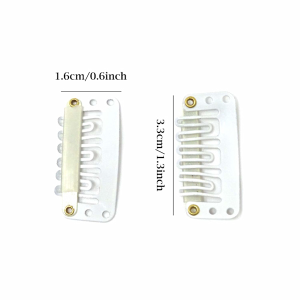 50 st 6-tandade U-formade clips för hårförlängningar - 3,3 cm/1,3 tum