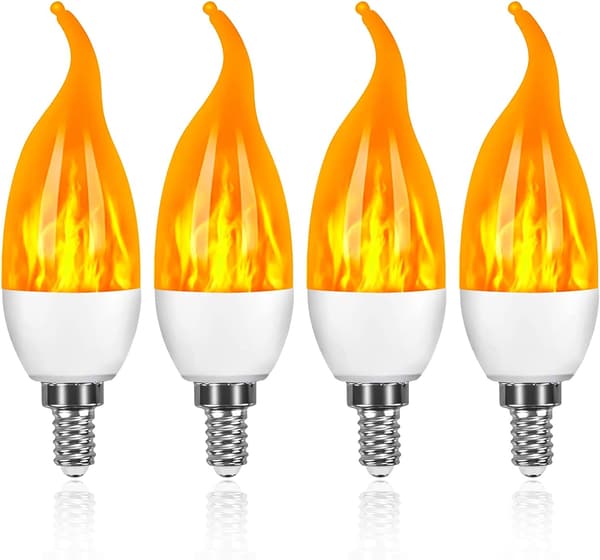 4 kpl 3W E14 LED-lamppu liekkiefektilamppu 3 valolla