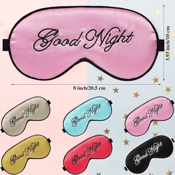 6 Pieces Silk Sleep Eye Masks Soft Blindfold Mask Satin Eye Sleep