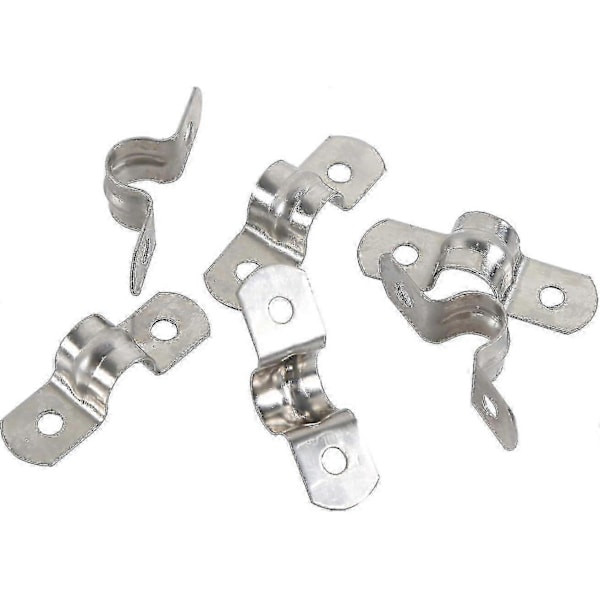 20 stk 10mm Rørstroppklemme 304 Rustfritt Stål Rørklemmer To Hull Rørstropp Spenningsklemmer U-rørklemme Sal Klemmer Koblingsring Slangeklemme Kort