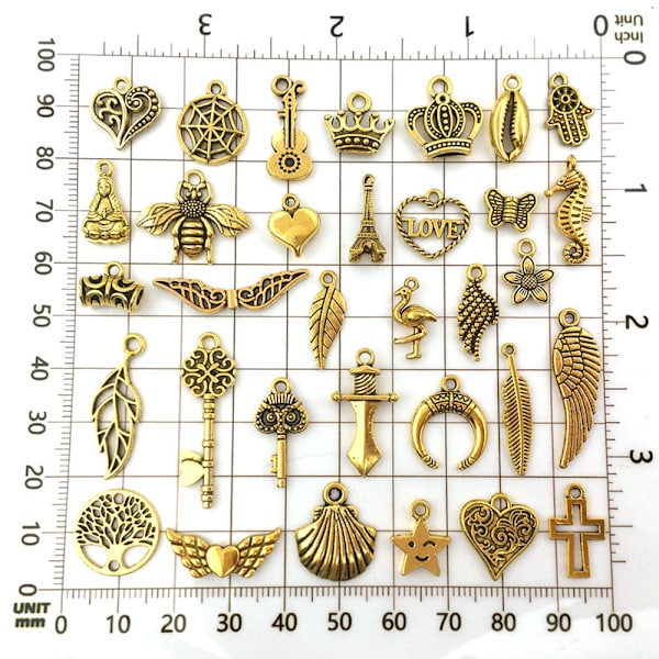 100 st Vintage Skelettnyckel Charm, Blandade Antik Stilar, ZQKLA