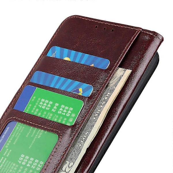 For Motorola Edge 50 Neo 5G Deksel Crazy Horse Tekstur PU Lær Telefon Stativ Deksel Style D