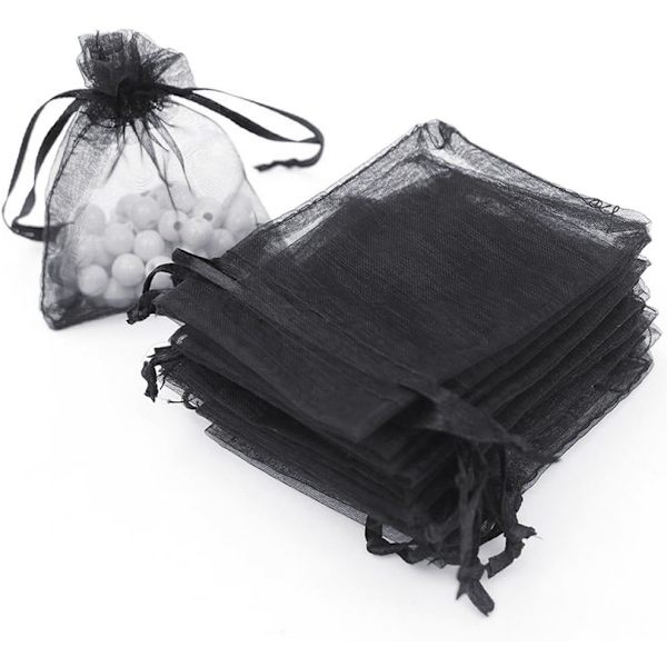 Organza-lahja-makeiskassit läpinäkyvät verkko-korupussit vetoketjulla, ZQKLA