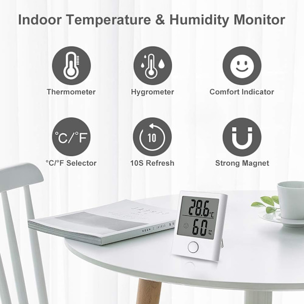 Bärbar Termometer och Hygrometer för Inomhusbruk, Hushålls Digital, ZQKLA