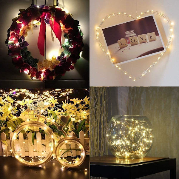 5-pack 1M 10 LED Silver Wire Fairy String Lights LED Firefly,ZQKLA