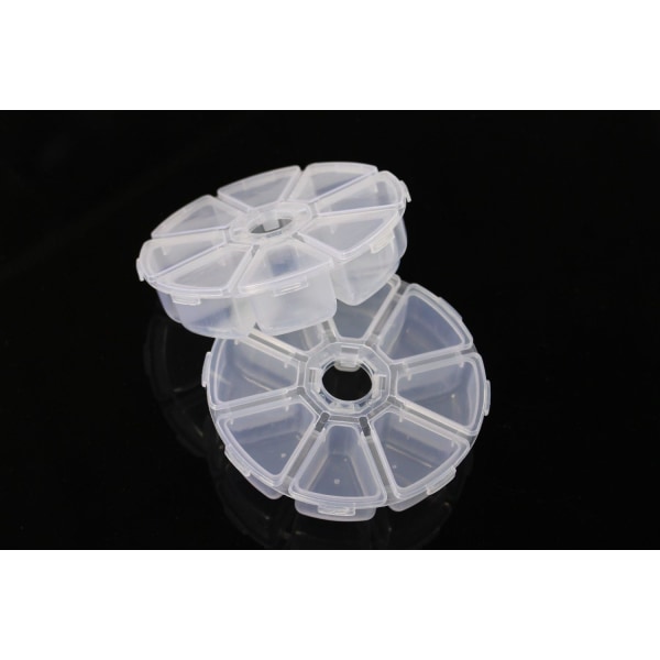 2-pack Runda Plastförvaringslådor för Fluffiske med 8 Fack, ZQKLA