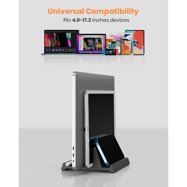 3-i-1 Vertikal Laptop Stativ - Justerbar ABS Laptop Stativ, ZQKLA