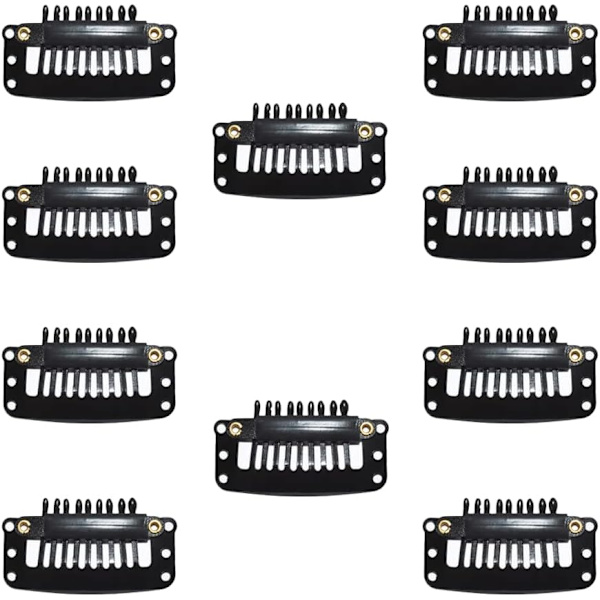 Perukclips, 10 st Hårförlängningsclips, Metall U-formade Clips, Kammar