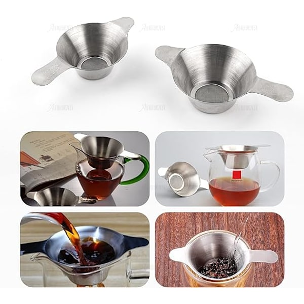 2 stk. Mini Sil Strainer i Rustfritt Stål, Ulike Størrelser, ZQKLA