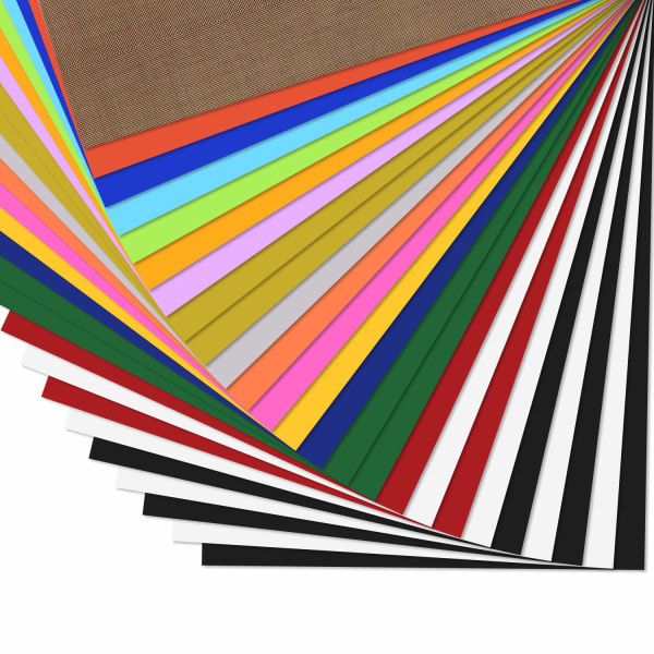 25 ark med Iron-on Flex for stoff - 16 farger, 10" x 12", ZQKLA