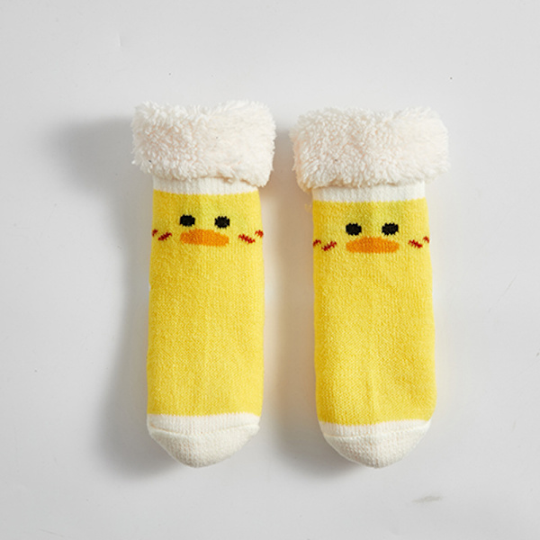 Barnstrumpor med tofflor, fluffiga tofflor, söta djur för pojkar och flickor, ZQKLA
