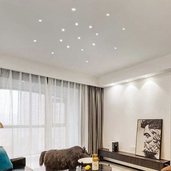 6 Pak Mini Sorte LED Forsænkede Loftspots Mini LED Spotlight Til Skabsloftlys, 3w, Varm Hvid, hww