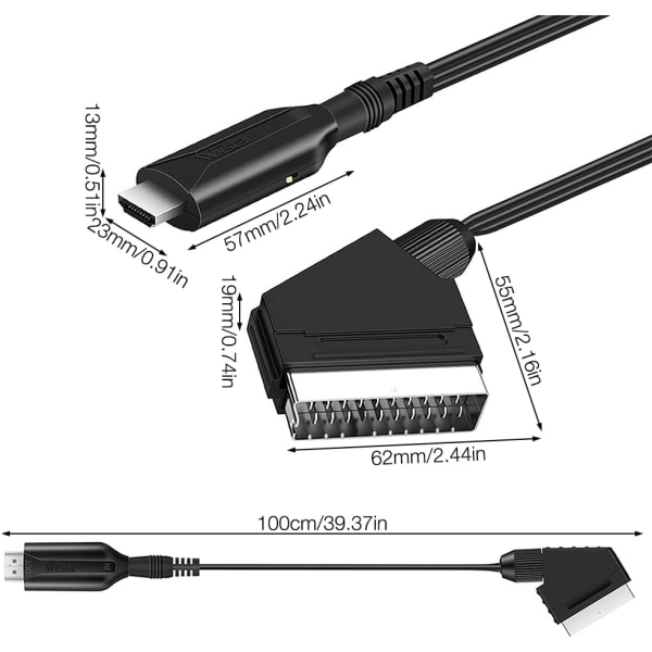 SCART till HDMI-kabel, byt videoljudkonverterare, SCART till HDMI