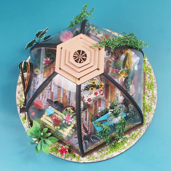 DIY Miniatyr Dukkehust Kit, Tiny House Kit med Møbler, ZQKLA