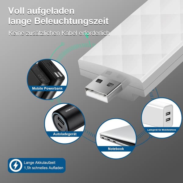 Leselys, Leselys USB Oppladbar Klype Lampe, 3 C, ZQKLA