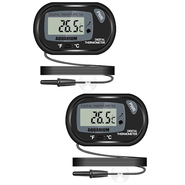 2 stk. Akvarium Digital LCD med Sugekopper og Vandtæt P, ZQKLA