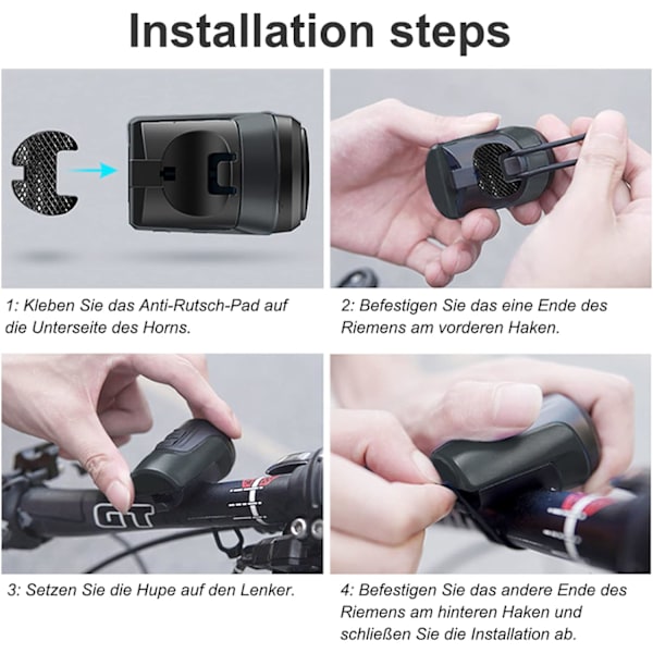 Elektrisk Cykelklocka, 125dB Stöldskydd Elektronisk Alarm Högljudd B,ZQKLA