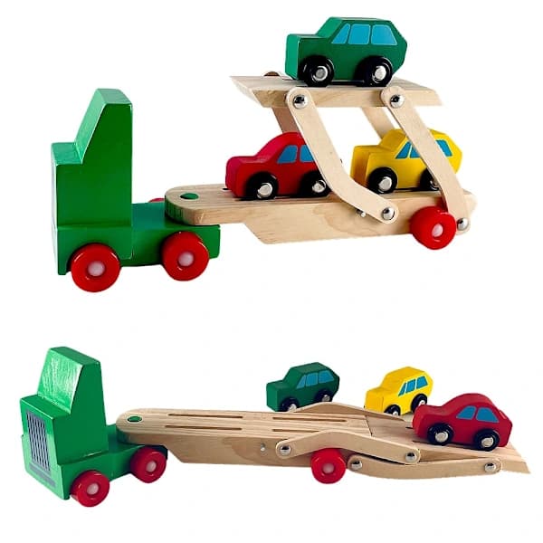 Biltransport i træ med 3 biler, su
