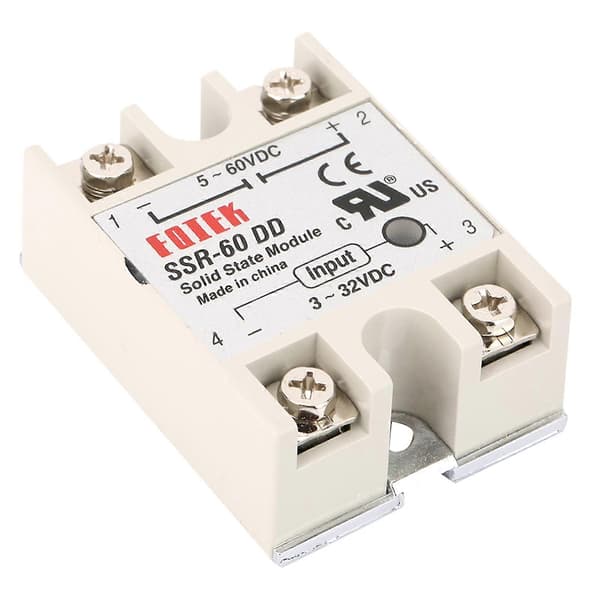 DCDC Solid State Relæ SSR60DD 60A 3-32VDC til 5-200VDC SSR