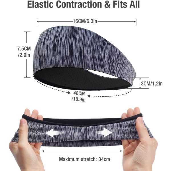 Sportpannband 3-pack, Sportpannband, för löpning, cykling, ZQKLA