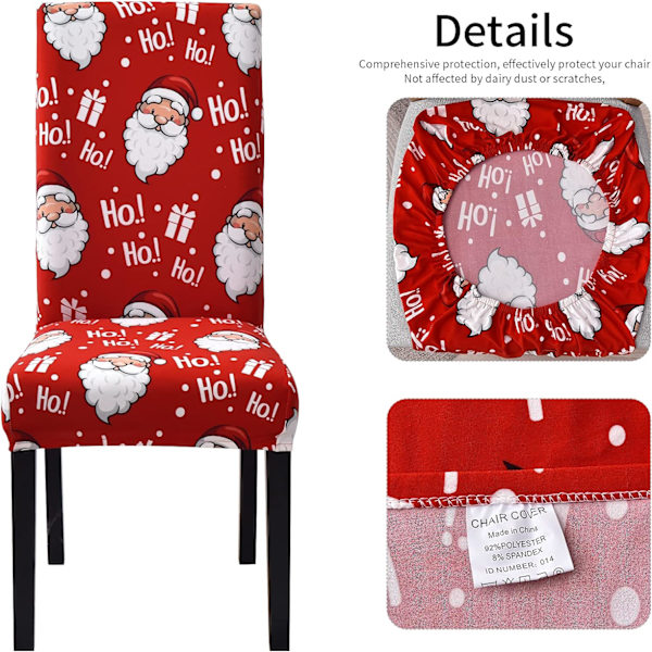 Jule Spisestuestoltrekk Sett med 4, Stretch Xmas Parsons, ZQKLA